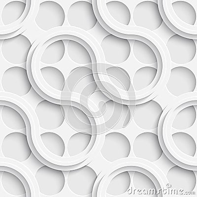 Seamless Lattice Wallpaper. 3d White Minimal Background Vector Illustration