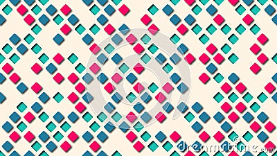 Seamless layered background with random rhombuses of different colors with shadows Cartoon Illustration