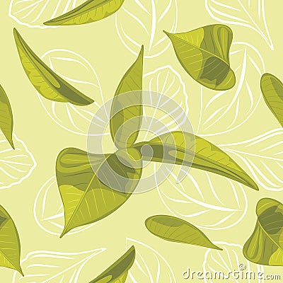 Seamless leafy background Vector Illustration
