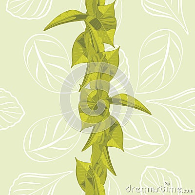 Seamless leafy background for wrap design Vector Illustration