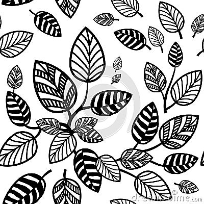 Seamless leaves background Vector Illustration