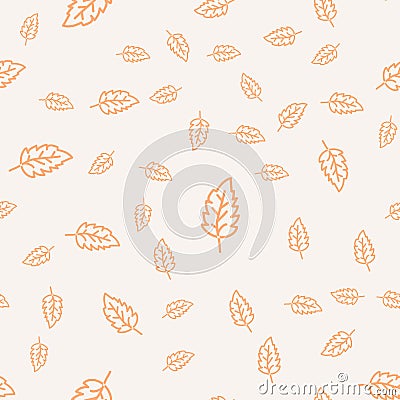 Seamless leaves pattern. Stylized leaf decirative design background. Seamless leaf design Vector Illustration