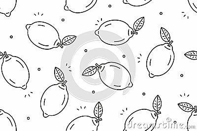 Lemons seamless pattern Vector Illustration