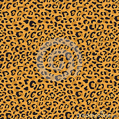 Seamless leopard vector pattern design, animal brown tile print background Vector Illustration