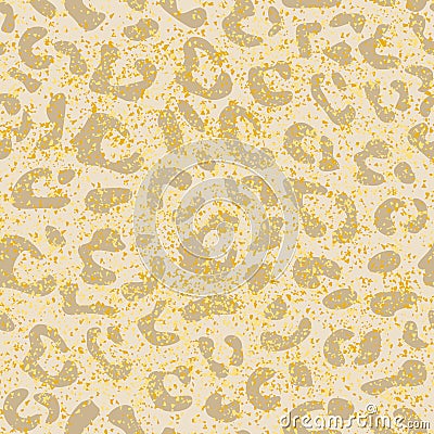 Seamless leopard vector pattern design, animal yellow and gold tile print background Vector Illustration