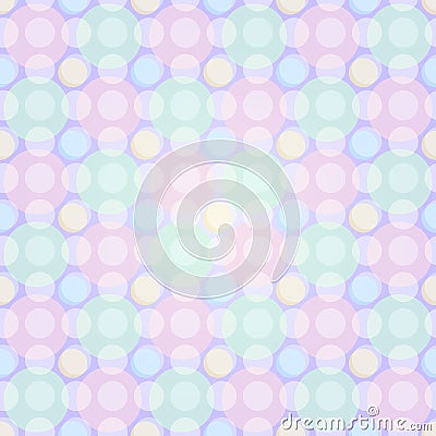 Seamless Light Pastel Pattern with Circles Vector Illustration