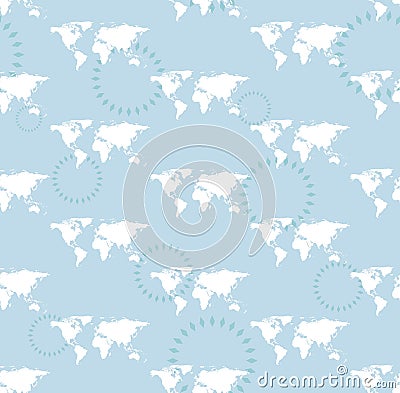 Seamless light pattern with maps - eps Vector Illustration