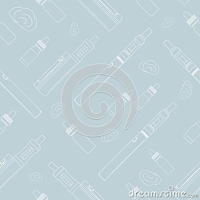 Seamless light vape pattern Vector Illustration