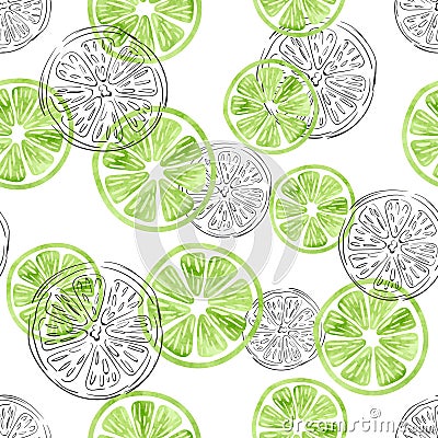 Seamless lime pattern. Vector Illustration