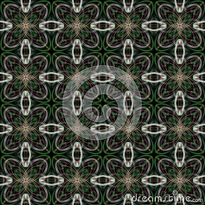 Seamless linear pattern of repeating abstract elements Cartoon Illustration