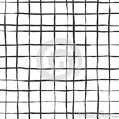 Seamless lined pattern. Vector hand drawn ink lines. Checkered pattern Vector Illustration