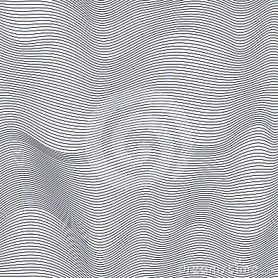 Seamless lines geometric pattern with optical illusion, abstract op art minimal vector background with parallel stripes, lined Vector Illustration