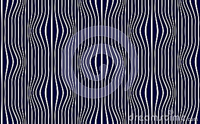 Seamless lines geometric pattern with optical illusion, abstract op art minimal vector background with parallel stripes, lined Vector Illustration