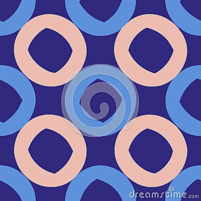 Seamless linked circle wave abstract geometric pattern Vector Illustration