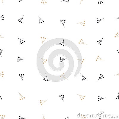 Seamless little dried seed pod pattern. Vector Illustration