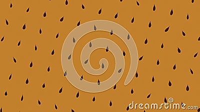Seamless loop animation. Abstract pattern of small dark leaves rotating and moving up on the orange background Stock Photo