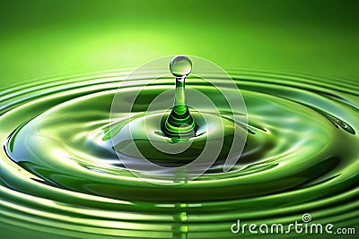 Seamless Looping Green Liquid Drop Animation Dynamic Circle Effect with Alpha Channel for Creative Visuals Stock Photo