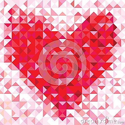 Seamless love pattern of geometric heart Vector Illustration