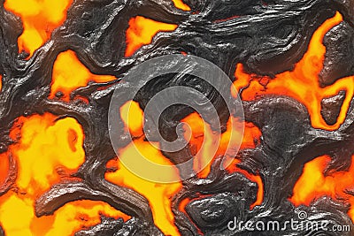 Seamless magma- large file. Destroy molten- fluid metal Cartoon Illustration