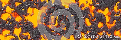 Seamless magma- large file. Destroy molten- fluid metal Cartoon Illustration