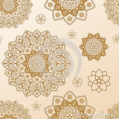 Seamless mandala pattern. Ethnic vector vintage elements Vector Illustration