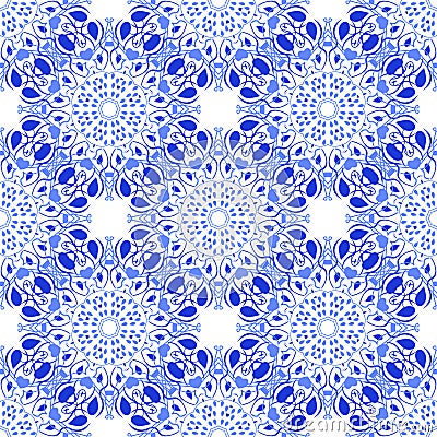 Seamless mandala pattern in moroccan arabic style Vector Illustration