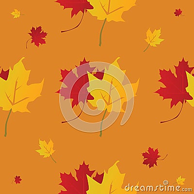 Seamless maple leaf wallpaper Vector Illustration