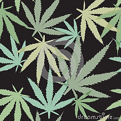 Seamless Marijuana Leaf Pattern Stock Photo