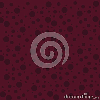 Seamless Maroon Circles Spots in Different Sizes Scattered Red Polka Dots in Random Pattern. Creative background Idea Vector Illustration