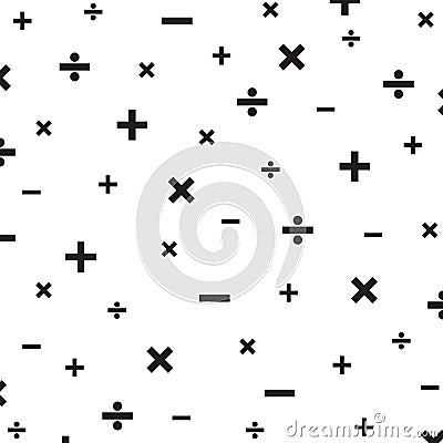Seamless mathematical symbol pattern background. Vector Illustration Stock Photo