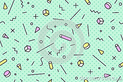 Seamless mephis graphic pattern 80s-90s trendy styles Vector Illustration