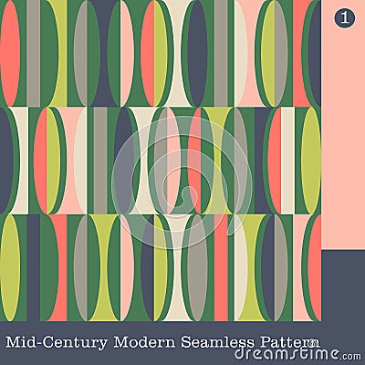 Seamless mid century modern vector pattern Vector Illustration