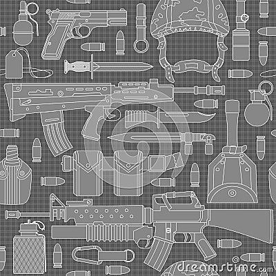 Seamless military pattern 01 Vector Illustration