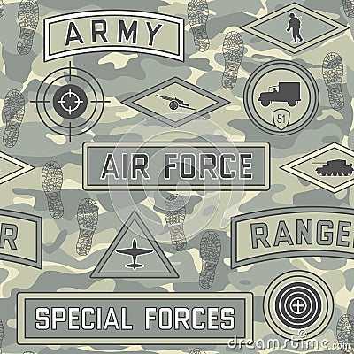 Seamless military pattern 08 Vector Illustration