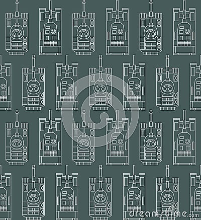 Seamless military pattern with tanks Vector Illustration