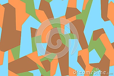 Seamless Modern Abstract vector camouflage pattern for child, girls, boys, clothes. Stock Photo
