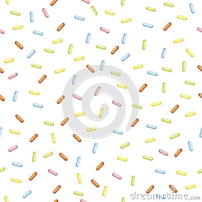 Seamless Modern Vector Confetti. Background Pattern. Covering confectionery. confetti on white background. colored caramel Stock Photo