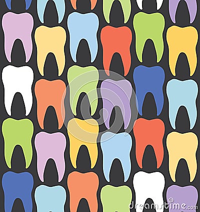 Seamless Molar Teeth Medical Colored Pattern Stock Photo