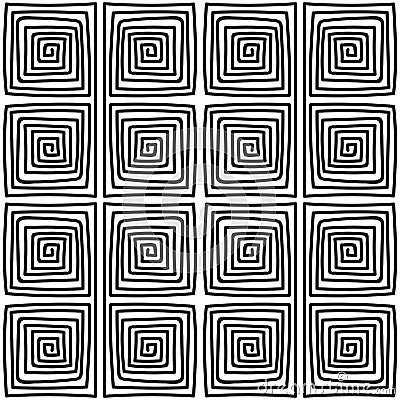 Seamless monochrome meander pattern Vector Illustration