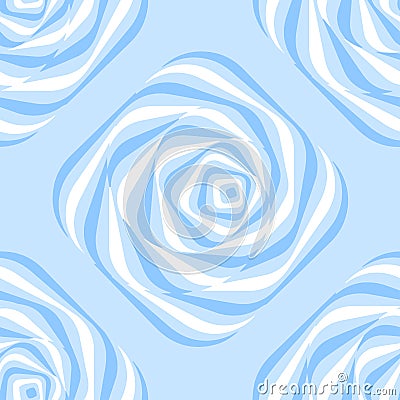 Seamless optical illusion background. Twisted striped distorted shapes. Abstract light colorful texture Vector Illustration