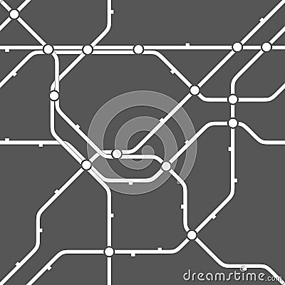 Seamless monochrome transportation scheme pattern Vector Illustration