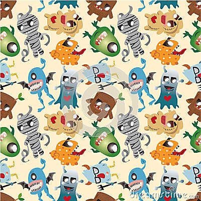 Seamless monster pattern Vector Illustration