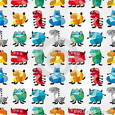 Seamless monster pattern Vector Illustration