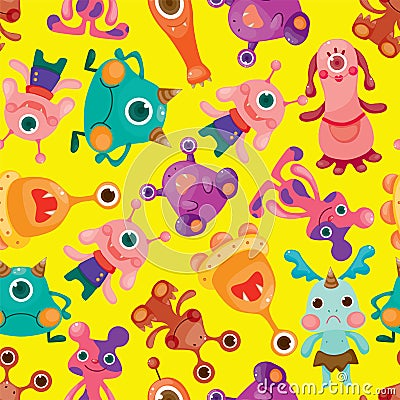 Seamless monster pattern Vector Illustration