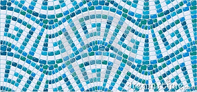 Seamless mosaic pattern - Blue ceramic tile Vector Illustration