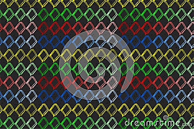 Seamless multi color gradient diamond pattern with black background Stock Photo