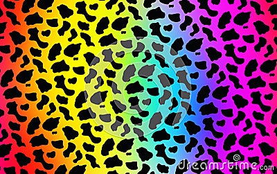 Seamless multicolor gradient leopard pattern background. Illustration design Stock Photo