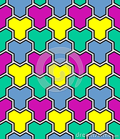 Seamless multicolor mosaic pattern. Vector Illustration
