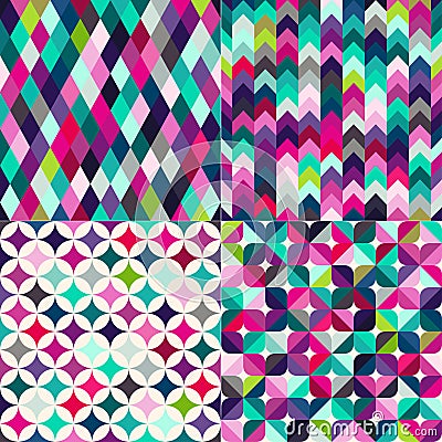 Seamless multicolor tiles background Vector Illustration