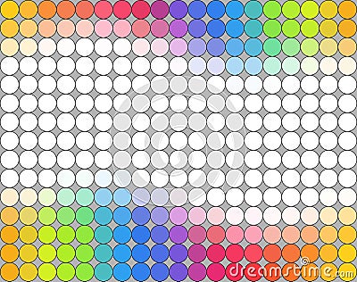 Seamless multicolored polka dot pattern over grey background Vector Illustration